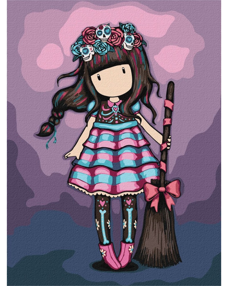 Рисуване по номера Ideyka Santoro Gorjuss - Фрида Рисуване по номера Ideyka Santoro Gorjuss - Фрида - 30 x 40 cm -