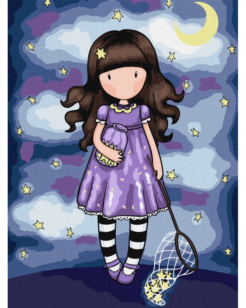 Рисуване по номера Ideyka Santoro Gorjuss - Хвани падаща звезда Рисуване по номера Ideyka Santoro Gorjuss - Хвани падаща звезда - 30 x 40 cm -