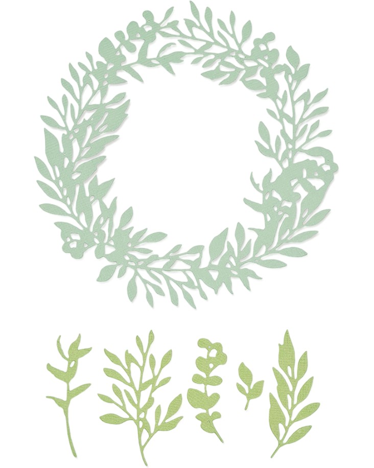 ����� �� ������ �� ��������� � ����� Sizzix Wild Leaves Wreath - 6 ���� �� 1.60 �� 13.67 cm - 