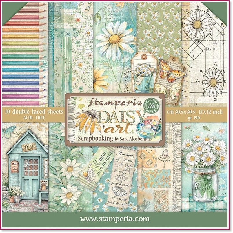 ������ �� ����������� Stamperia - 10 �����, 30.5 x 30.5 cm �� ���������� Daisy Art - 