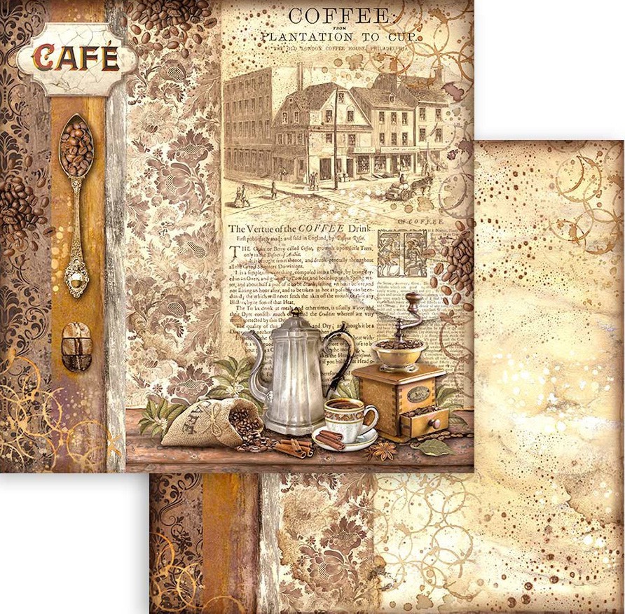    Stamperia -  - 30.5 x 30.5 cm   Coffee and chocolate - 