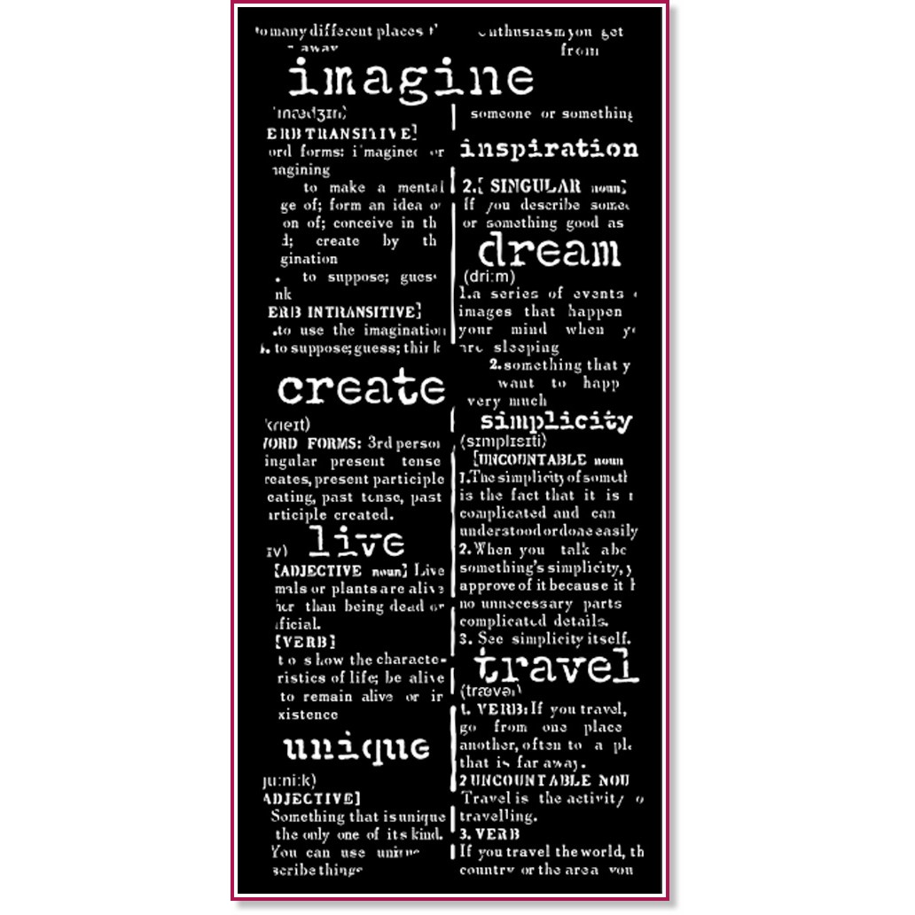 ������ Stamperia - ���� ������� - 12 x 25 cm �� ���������� Secret Diary - 