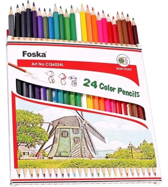 Цветни моливи Foska Цветни моливи Foska - 24 цвята -