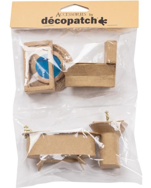 Мини баня от папиемаше Decopatch Мини баня от папиемаше Decopatch - 6 части -