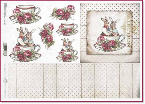 Декупажна хартия ITD Collection - Великденски зайци Декупажна хартия ITD Collection - Великденски зайци - A4 -