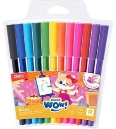 Флумастери Deli Флумастери Deli - 12 или 24 цвята от серията Color Wow -