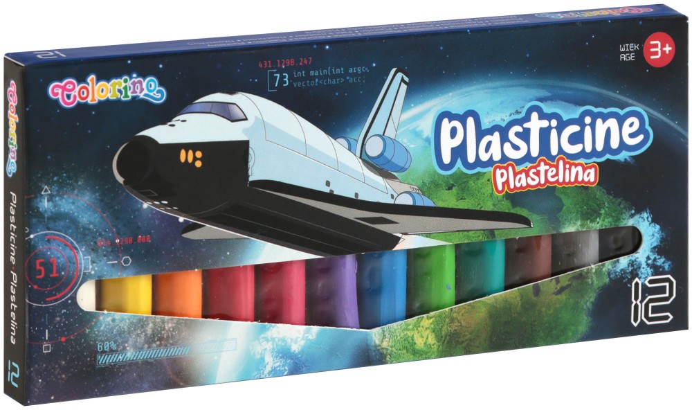 Пластилин Colorino Kids - Совалка Пластилин Colorino Kids - Совалка - 12 цвята от серията Nasa -