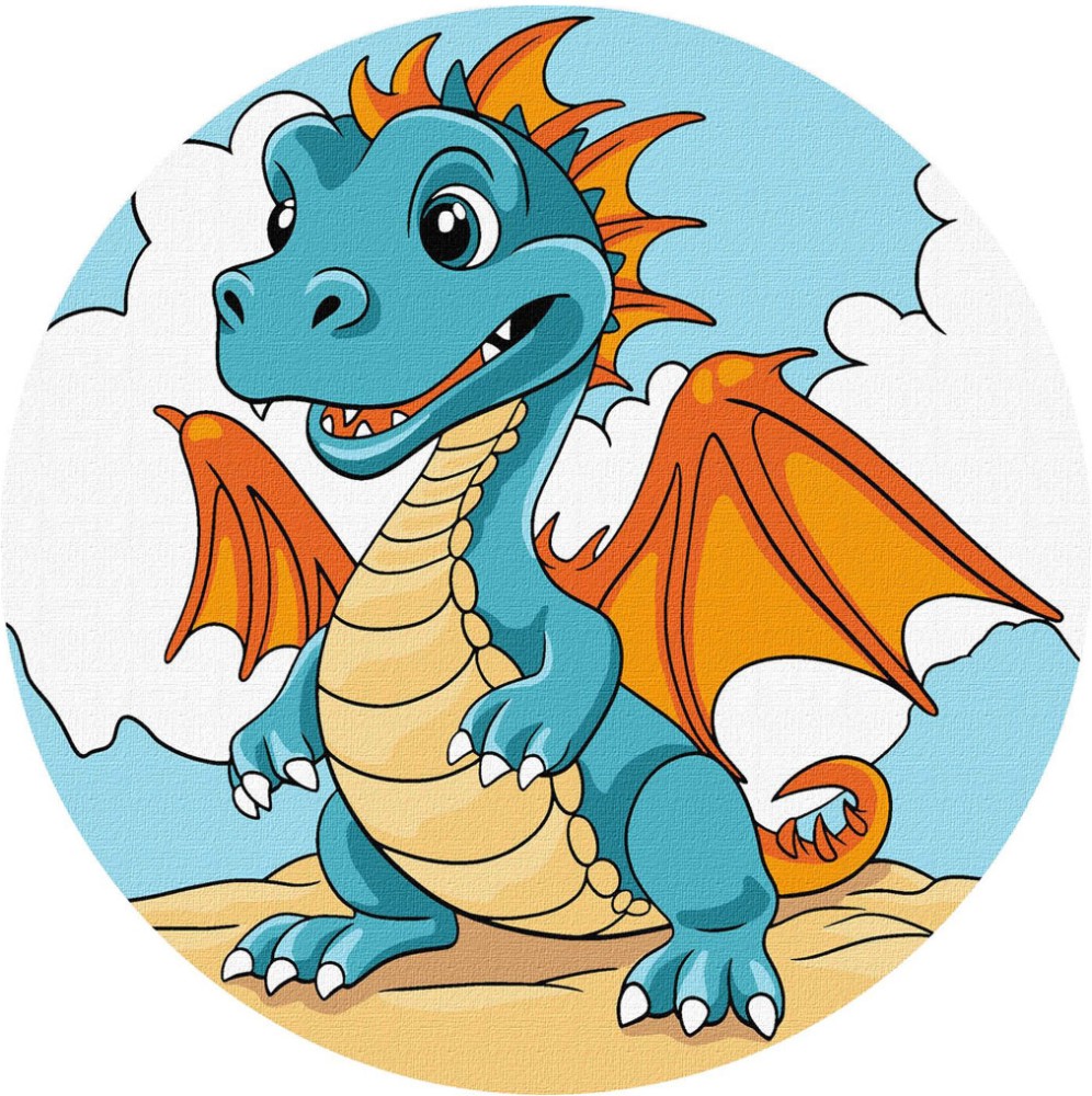 Рисуване по номера Ideyka - Дракон Рисуване по номера Ideyka - Дракон - ∅ 19 x 1 cm -