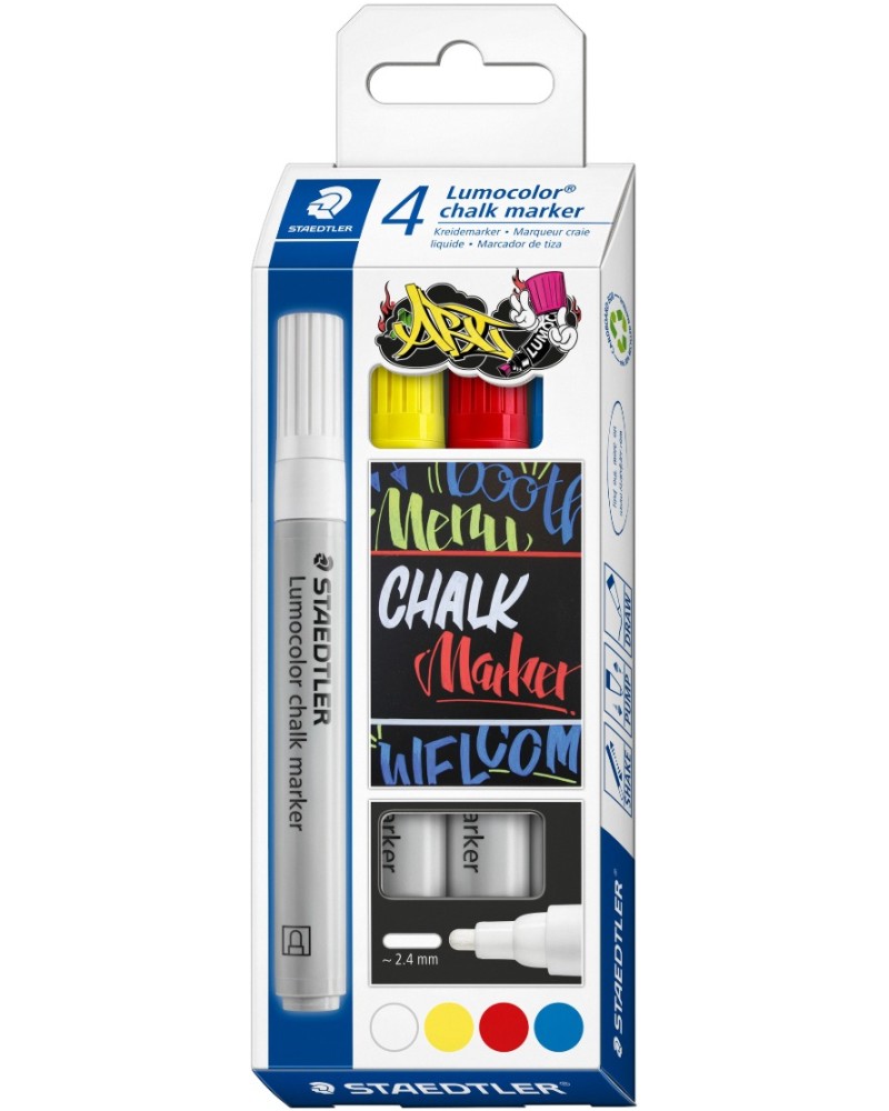 ���������� ������� Staedtler Lumocolor Paint 344 - 4 ��� 8 ����� - 