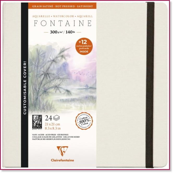    Clairefontaine - 24 , 21 x 21 cm, 300 g/m<sup>2</sup>   Fontaine - 