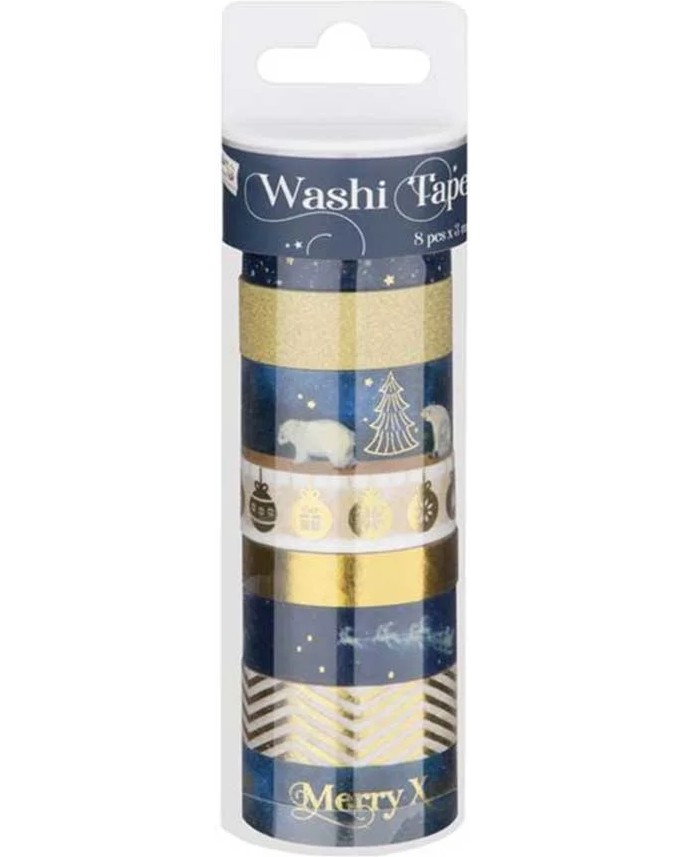 Декоративно тиксо Craft ID Washi Tape Декоративно тиксо Craft ID Washi Tape - 8 броя с дължина 3 m -