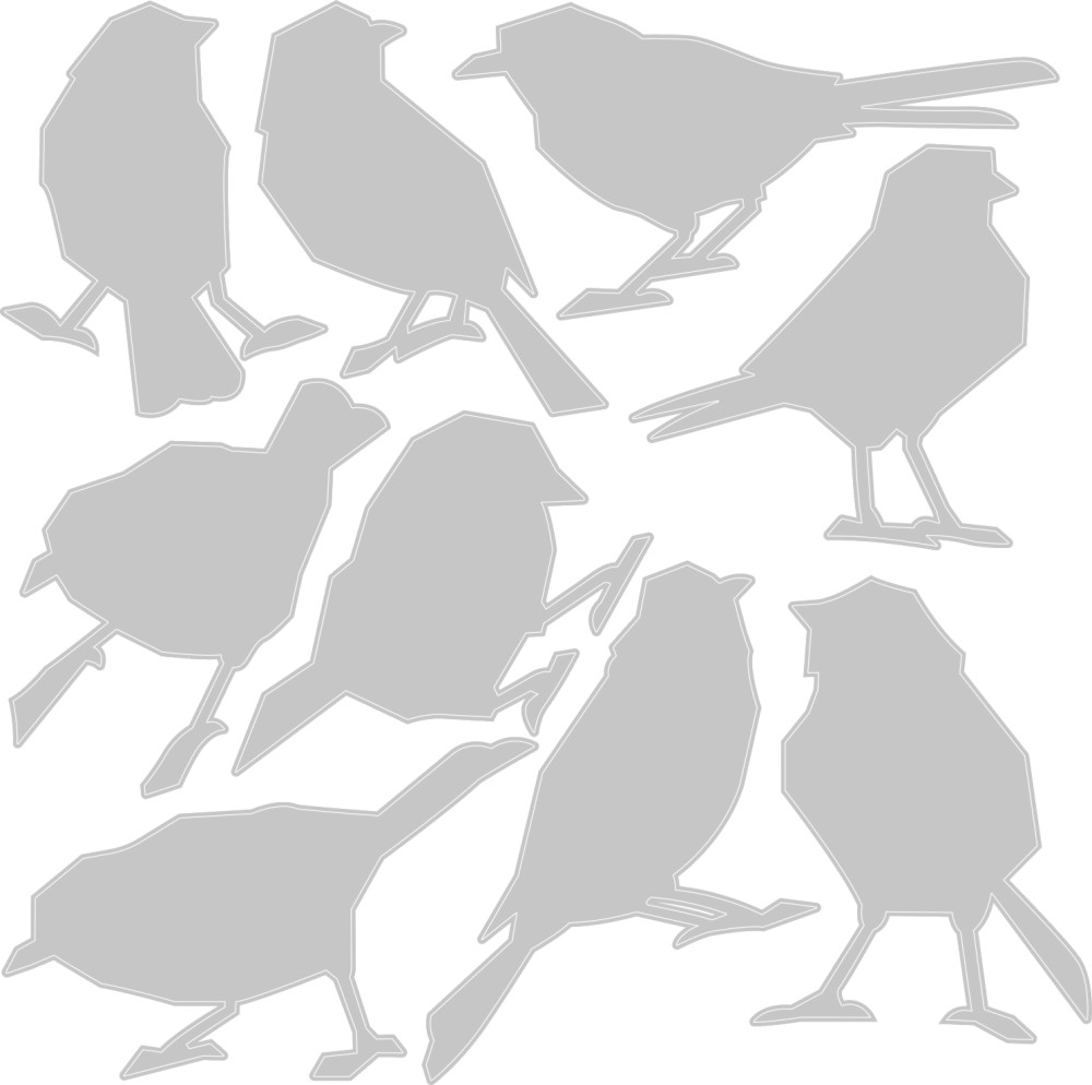        Sizzix Silhouette Birds - 9   3.81  6.99 cm - 