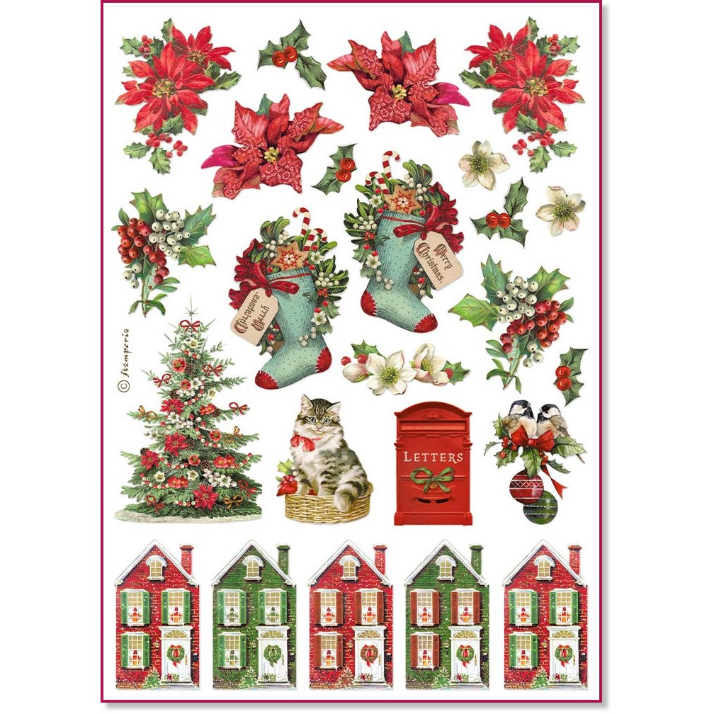 ��������� ������ Stamperia - ������� ������ � ���� - A4 �� ���������� Classic Christmas - 