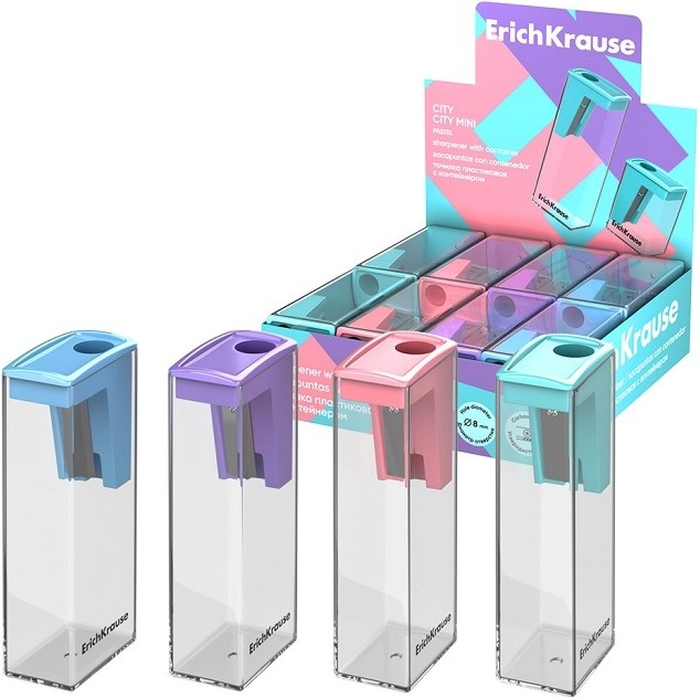 Острилка Erich Krause City Pastel Острилка Erich Krause City Pastel - С контейнер - острилка