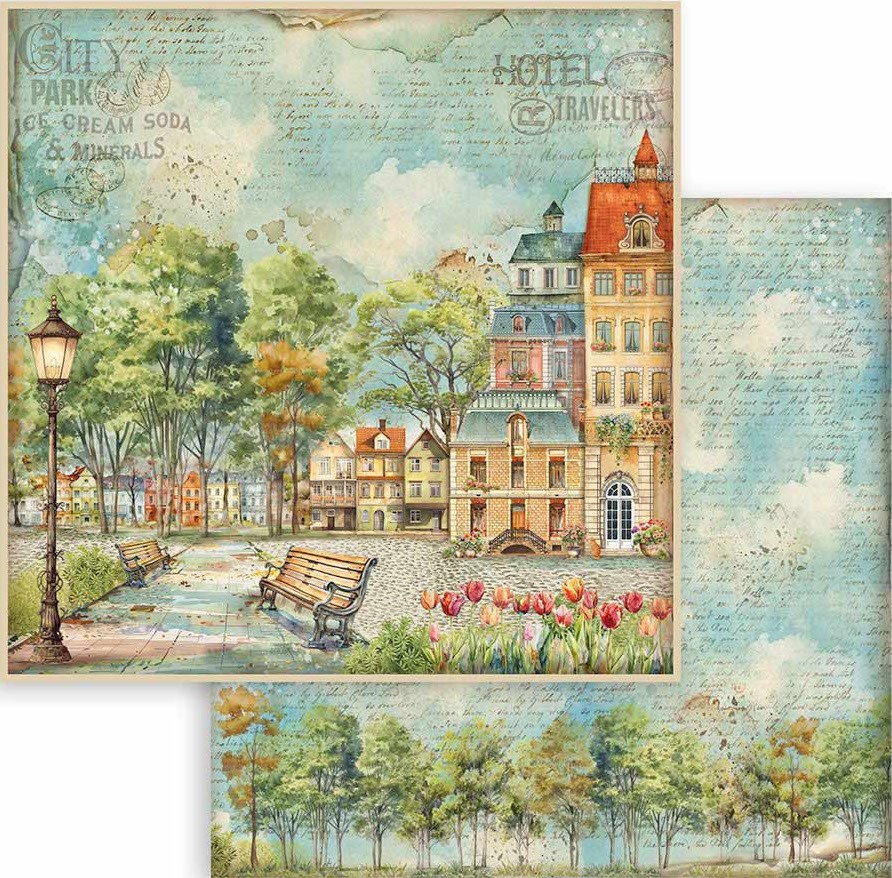 ������ �� ����������� Stamperia - ������ - 30.5 x 30.5 cm �� ���������� Art of travelling - 