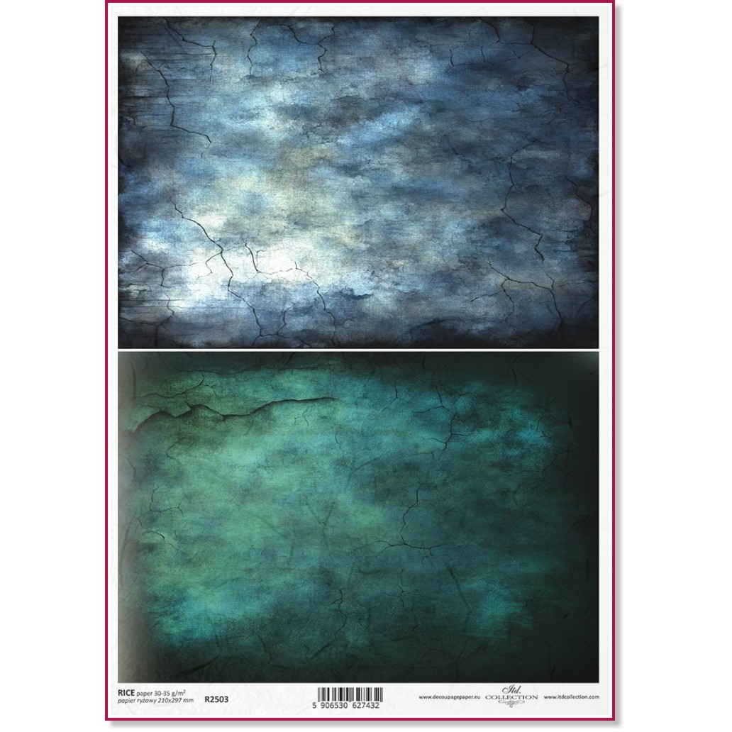 Декупажна хартия ITD Collection - Тъмни напукани фонове Декупажна хартия ITD Collection - Тъмни напукани фонове - A4 -