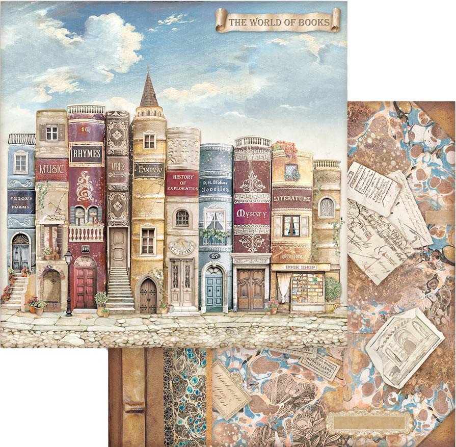 ������ �� ����������� Stamperia - �������� ���������� - 30.5 x 30.5 cm �� ���������� Vintage Library - 