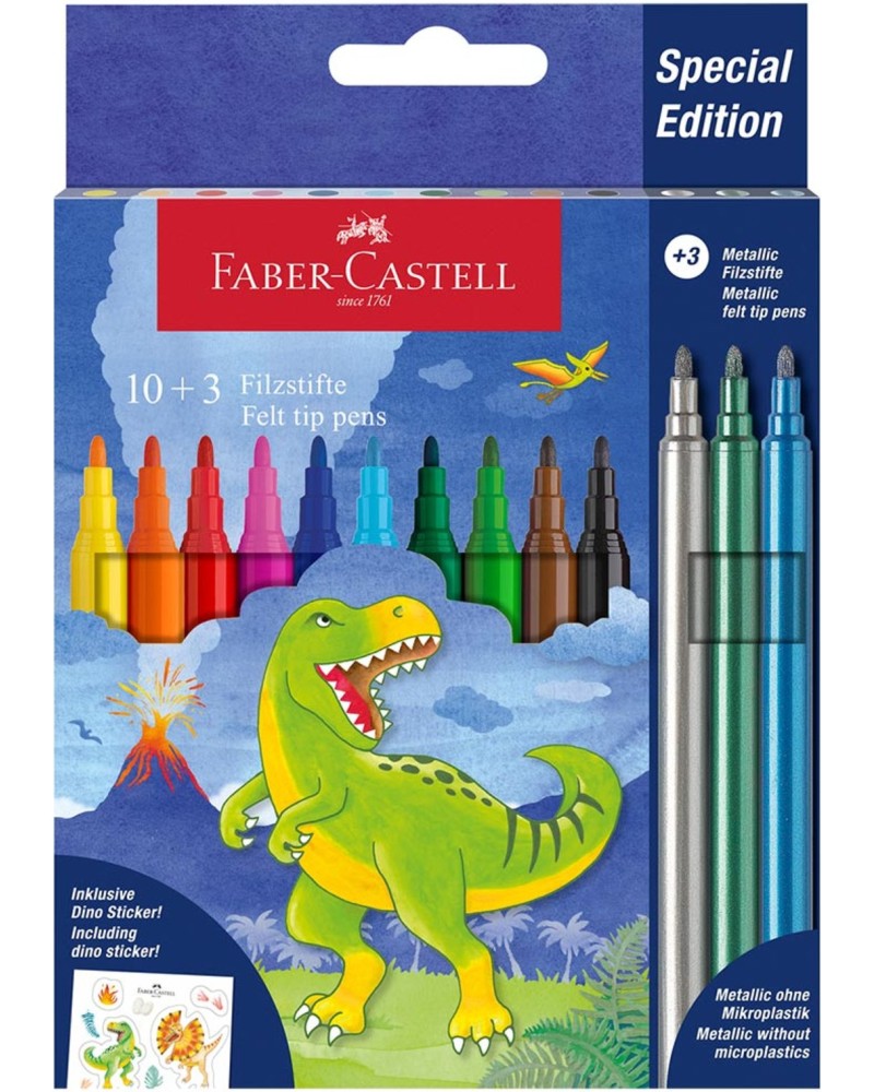 ���������� Faber-Castell - ��������� - 10 ����� + 3 ���������� � ������� - 