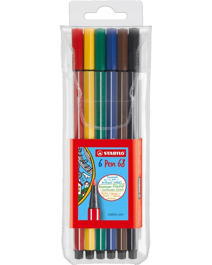 Флумастери Stabilo Pen 68 Флумастери Stabilo Pen 68 - 6, 12, 18, 24 или 30 цвята -