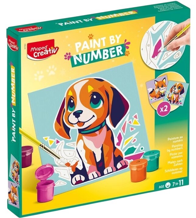 Рисуване по номера Maped Dog and Fox Рисуване по номера Maped Dog and Fox - 20 x 20 cm от серията Creativ -