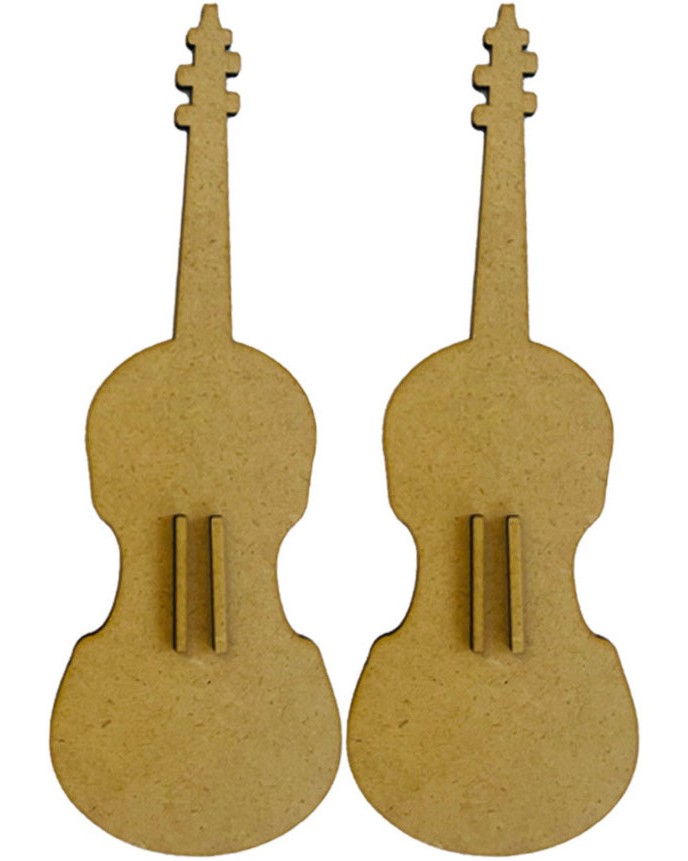 Цигулки от MDF Stamperia Цигулки от MDF Stamperia - 2 броя с размери 7.1 x 20 cm от колекцията Music -