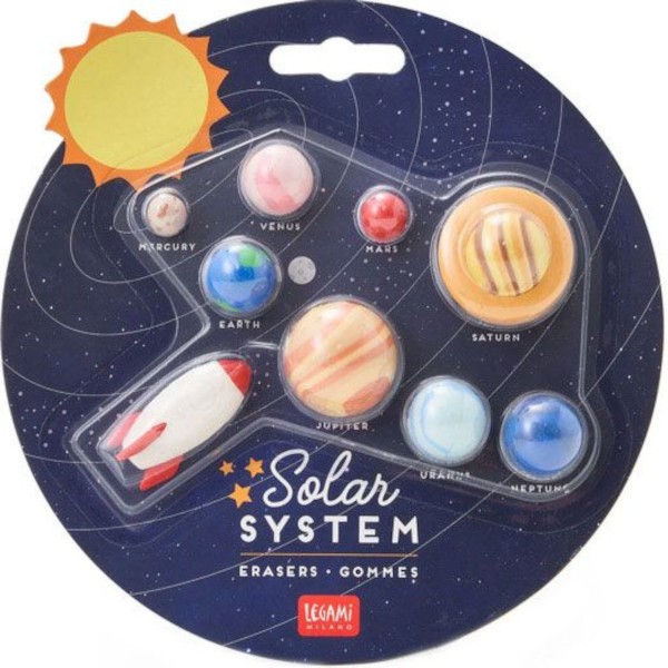 Гуми за молив Legami - Слънчева система Гуми за молив Legami - Слънчева система - 9 броя -