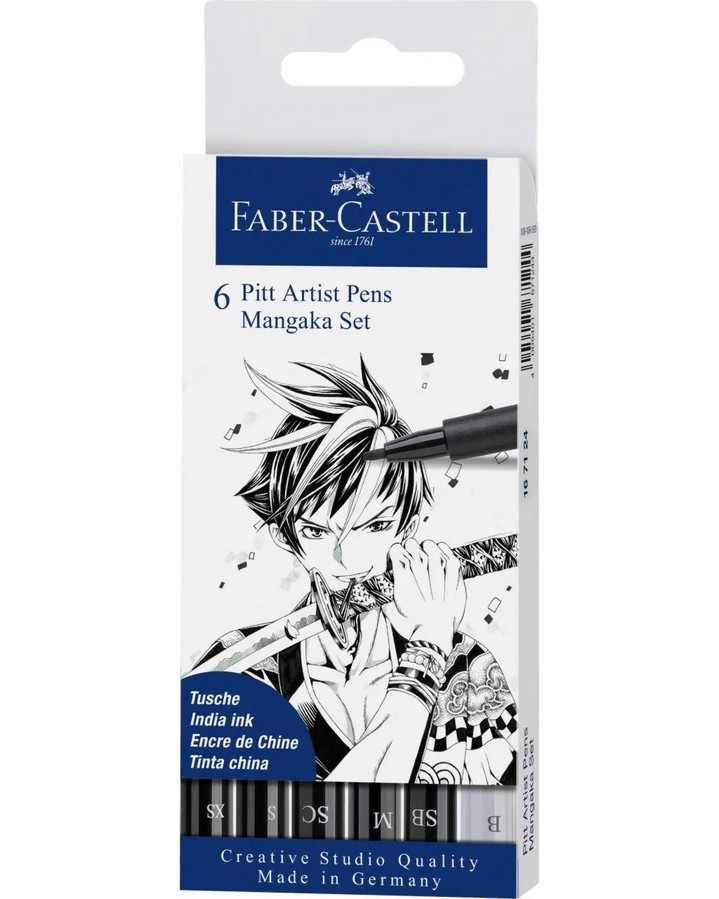 ���������� � ������� Faber-Castell Mangaka - 6 ���� �� ������� Pitt Artist Pens - 