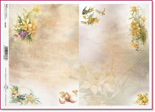 Декупажна хартия ITD Collection - Пролетни цветя Декупажна хартия ITD Collection - Пролетни цветя - A4 -