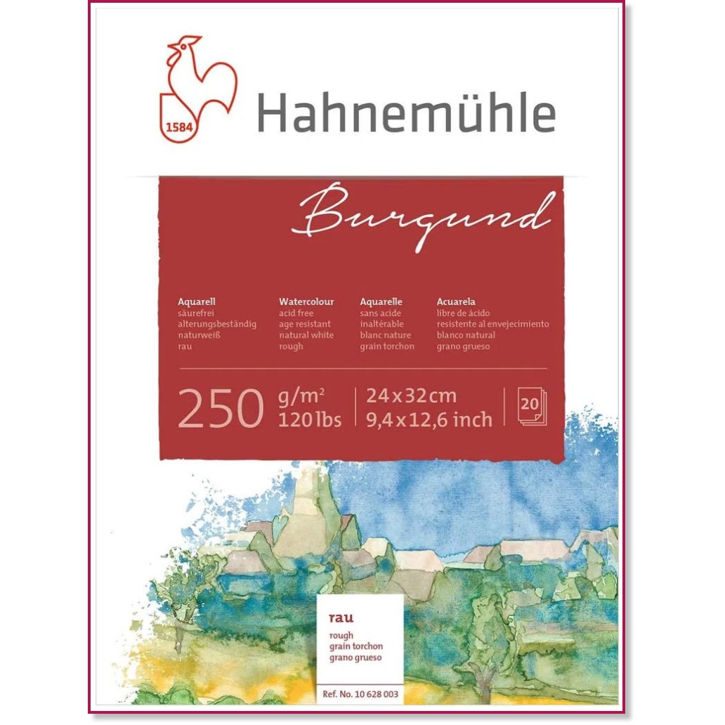      Hahnemuhle - 20 , 250 g/m<sup>2</sup>   Burgund - 