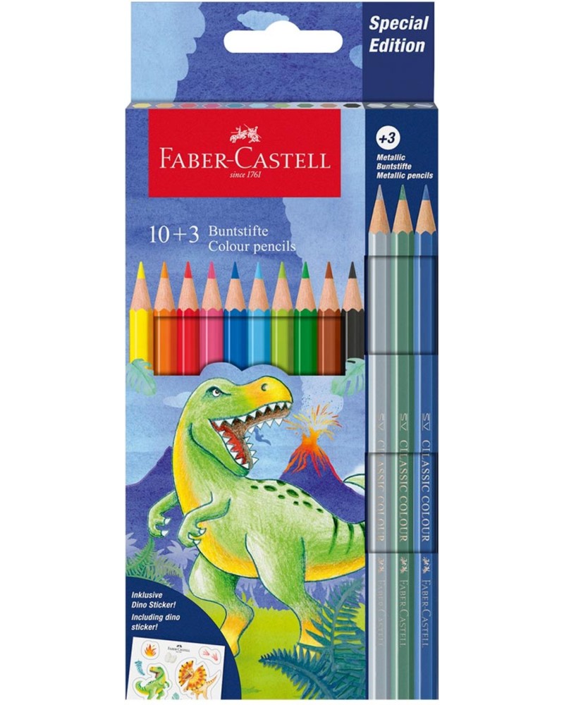������ ������ Faber-Castell - ��������� - 10 ����� + 3 ���������� � ������� - 