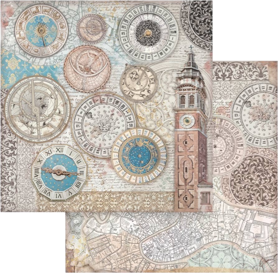 Картон за скрапбукинг Stamperia Картон за скрапбукинг Stamperia - 30.5 x 30.5 cm от колекцията Venice -