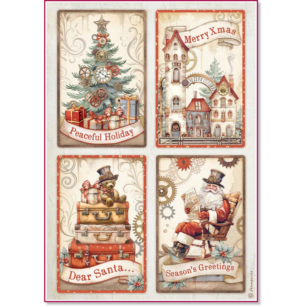 ��������� ������ Stamperia - ������� �������� - A4 �� ���������� Gear up for Christmas - 