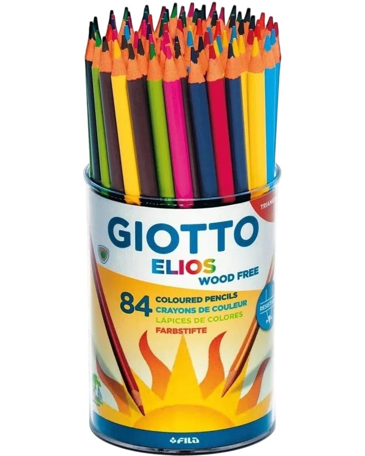 Цветни моливи Giotto Цветни моливи Giotto - 84 броя в 12 цвята от серията Elios -