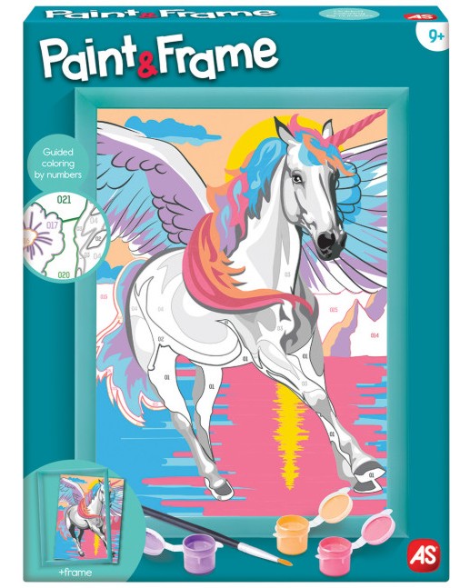 Рисуване по номера As Company Paint & Frame - Магичен еднорог Рисуване по номера As Company Paint & Frame - Магичен еднорог - На тема Еднорози -