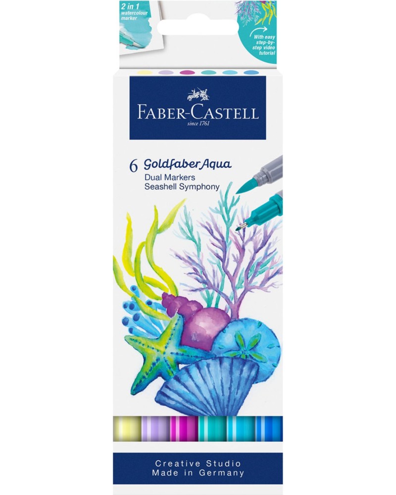 ���������� ������� ������� Faber-Castell Aqua Seashell - 6 ����� �� ������� Goldfaber - 