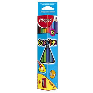 Цветни моливи Maped Цветни моливи Maped - 12 цвята и острилка от серията Color' Peps -
