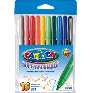 Миещи се флумастери Carioca - 10 цвята - 