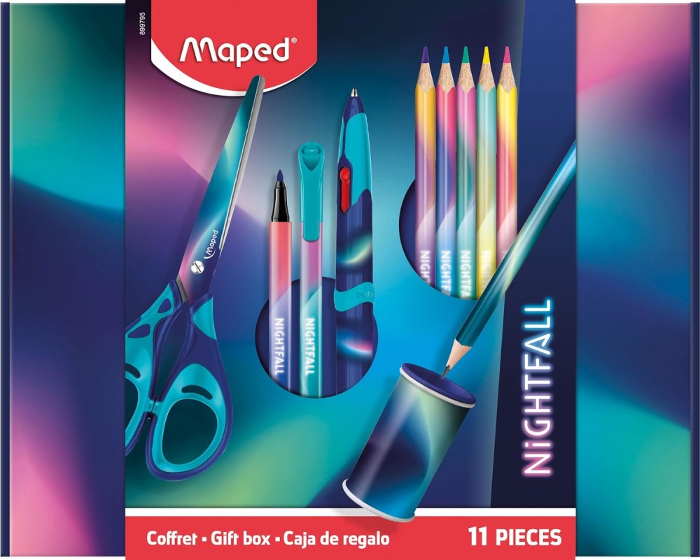 Комплект за рисуване Maped Комплект за рисуване Maped - 11 части от серията Nightfall -
