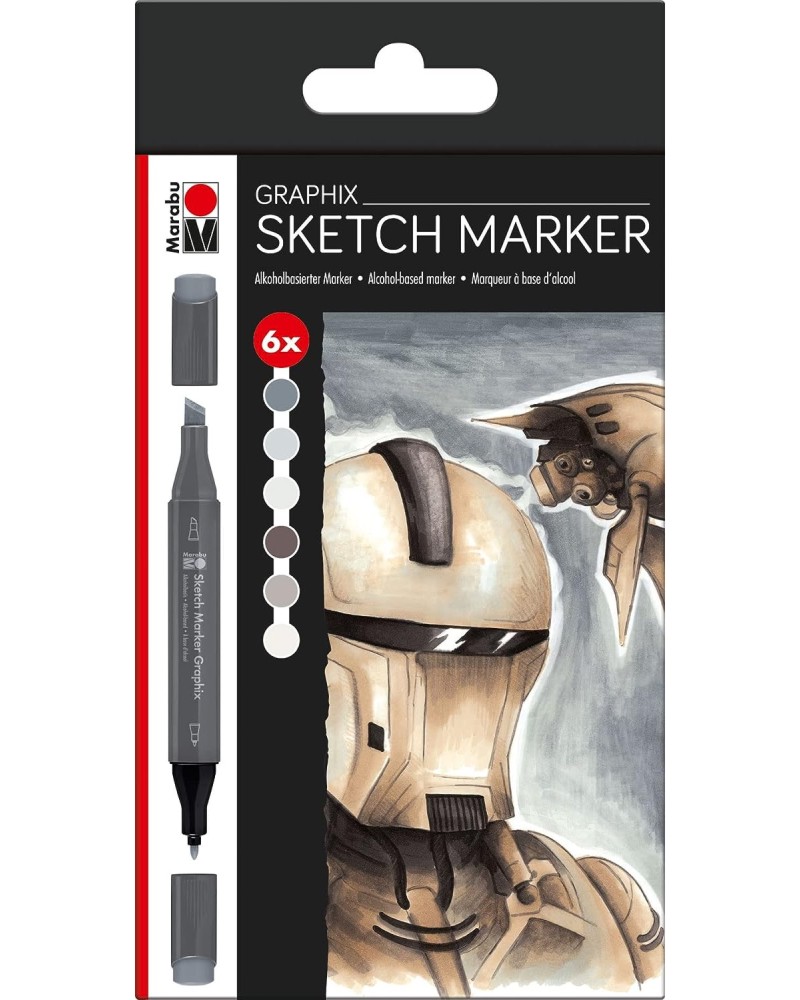 �������� ������� Marabu Sketch Alpha Robot - 6 ����� �� ������� Graphix - 