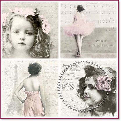 Салфетки за декупаж Sagen Vintage - Момичета Салфетки за декупаж Sagen Vintage - Момичета - 20 броя -