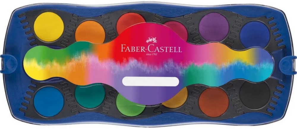 Акварелни бои Faber-Castell Connector Акварелни бои Faber-Castell Connector - 24 цвята + 1 тубичка с бяла боя от серията Connector - боя
