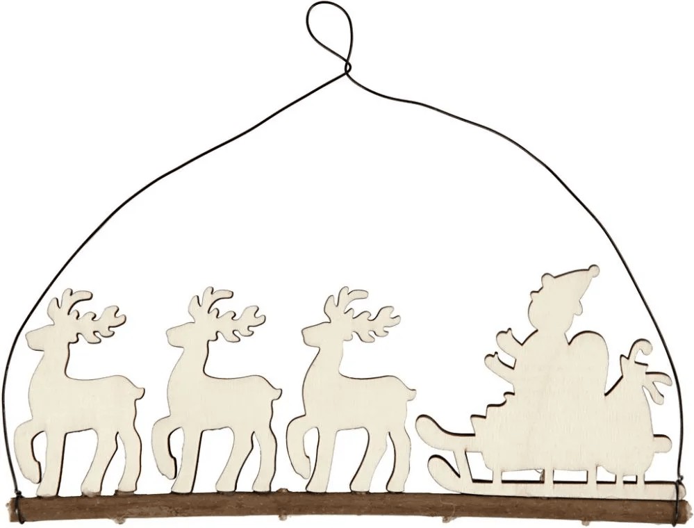 Дървена фигурка за закачане Creativ - Дядо Коледа Дървена фигурка за закачане Creativ - Дядо Коледа - 22 x 8 cm -