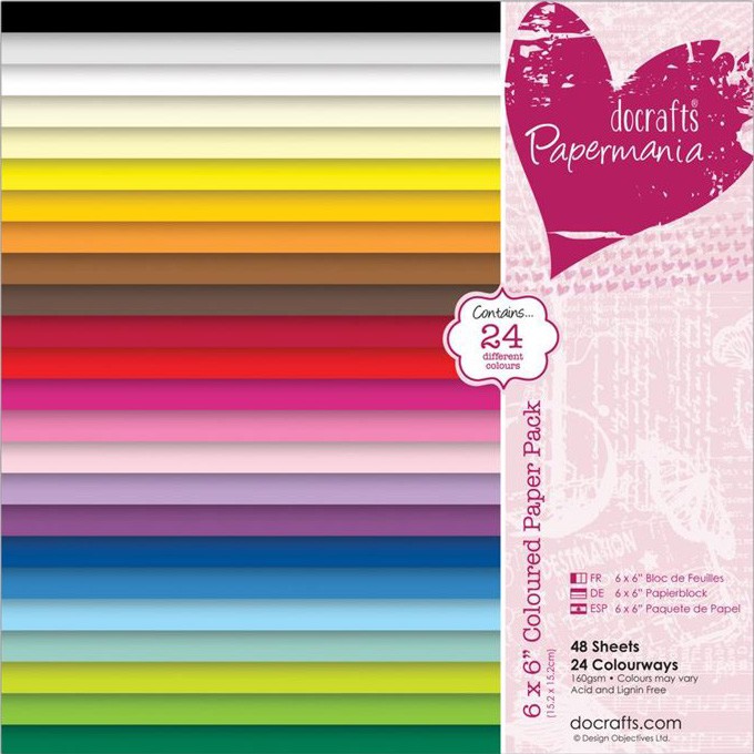     Docrafts - 48 , 15.2 x 15.2 cm, 160 g/m<sup>2</sup>   Papermania - 