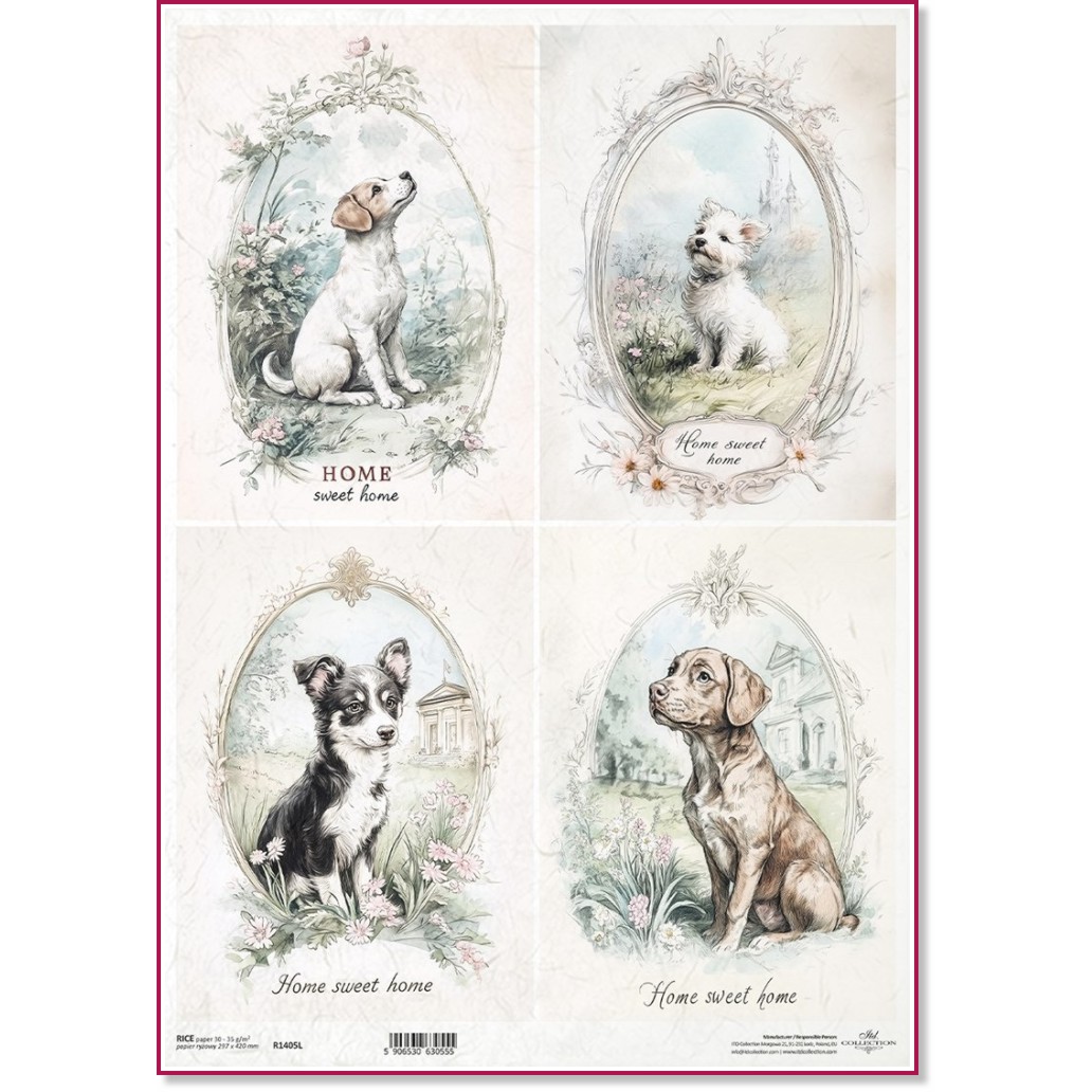 Декупажна хартия ITD Collection - Кучета Декупажна хартия ITD Collection - Кучета - A3 -