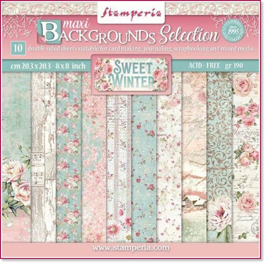 ������ �� ����������� Stamperia - ������ ���� - 10 �����, 30.5 x 30.5 cm �� ���������� Sweet winter - 