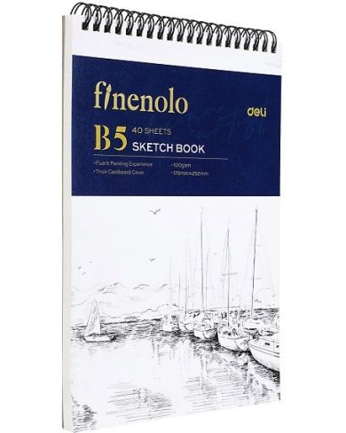 Скицник за рисуване Deli EN025 Скицник за рисуване Deli EN025 - 40 листа, B5, 100 g/m<sup>2</sup> от серията Finenolo -