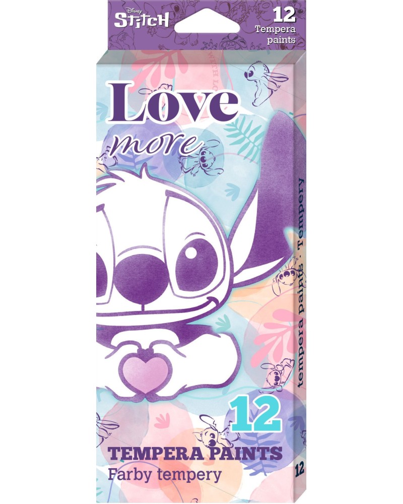 Темперни бои Colorino Kids - Стич Темперни бои Colorino Kids - Стич - 24 цвята x 12 ml на тема Лило и Стич - боя