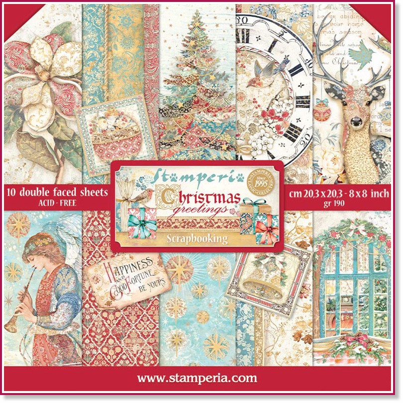    Stamperia -   - 10    Christmas Greetings - 
