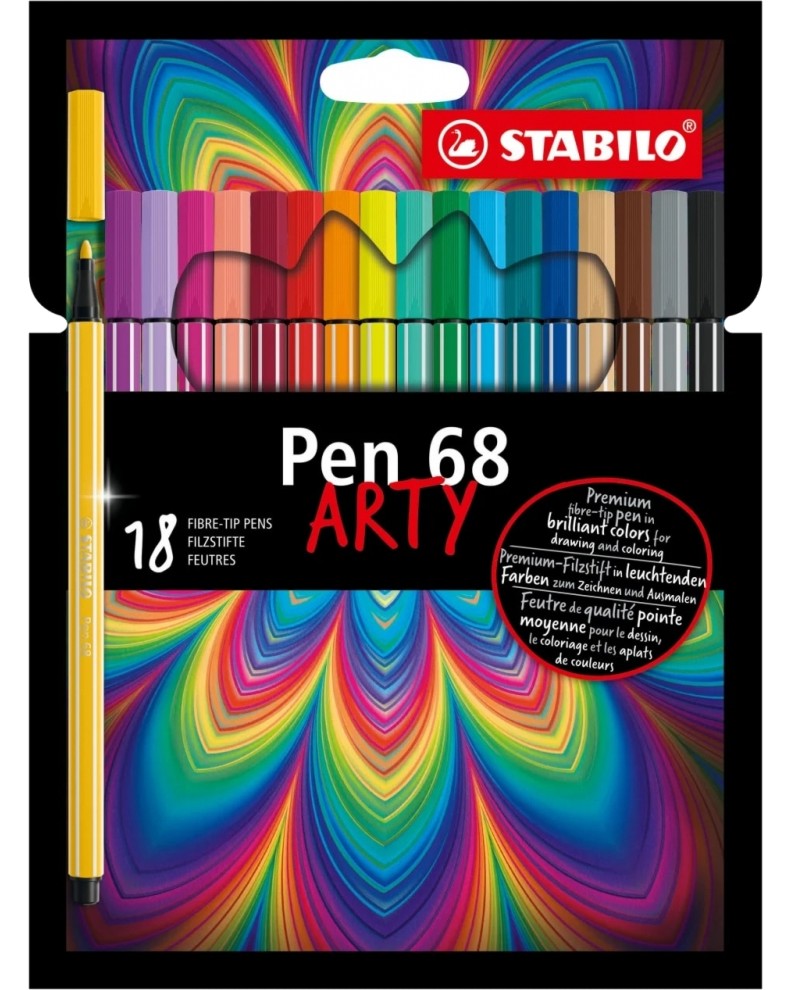 Флумастери Stabilo Pen 68 Флумастери Stabilo Pen 68 - 18, 24 или 30 цвята от серията Arty -