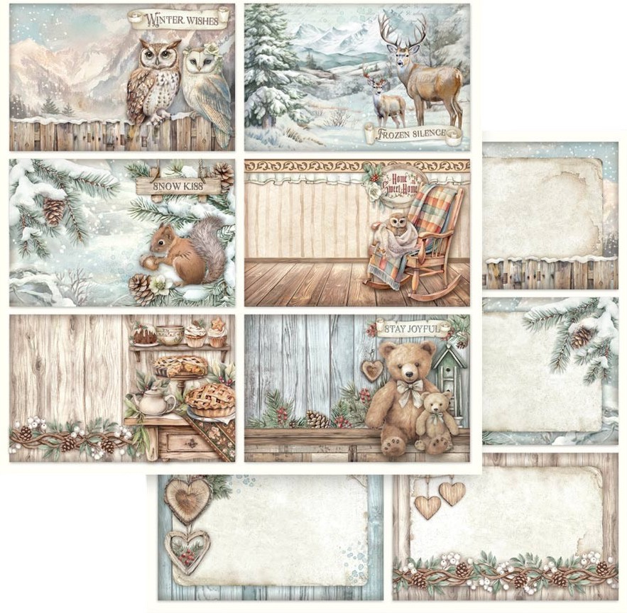 Картон за скрапбукинг Stamperia - Картички Картон за скрапбукинг Stamperia - Картички - 30.5 x 30.5 cm от колекцията The Owl's House -